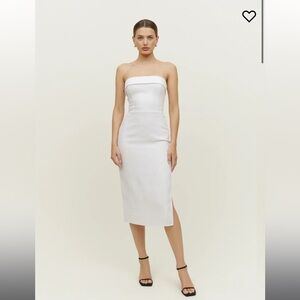 Reformation Marcella White Linen Dress